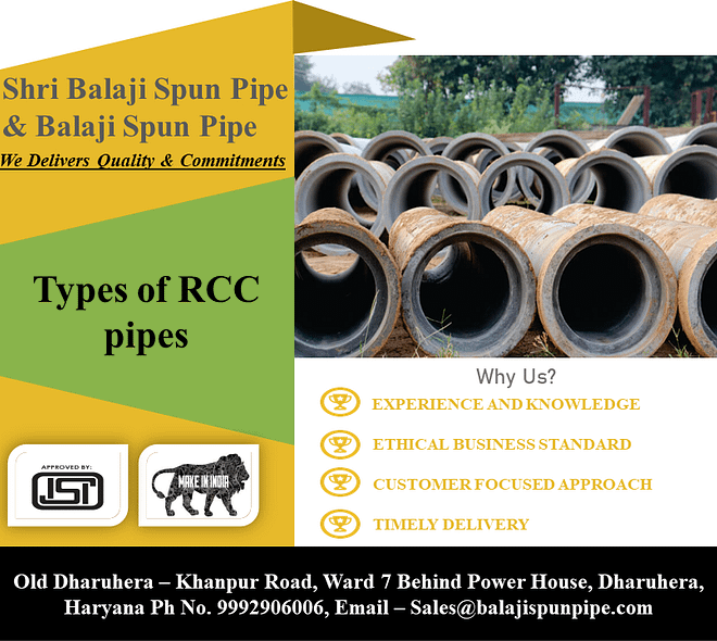 Types of RCC pipes Shri Balaji Spun Pipes
