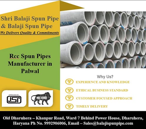 Rcc Spun Pipes Manufacturer in Palwal